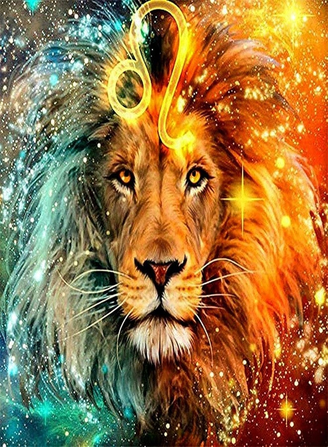 OffyBird DIY 5D Diamond Painting by Number Kit, Complete Rhinestone Embroidery Craft Set for Adults and Kids, Perfect for Home Wall Decoration, Ideal Gift for Kids and Adults (Lion) - Image 1